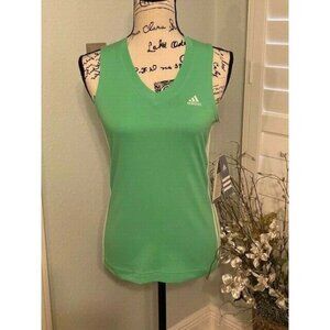 Adidas Womens Tank Top Green White Size Small New with Tags Vintage V-Neck Shirt